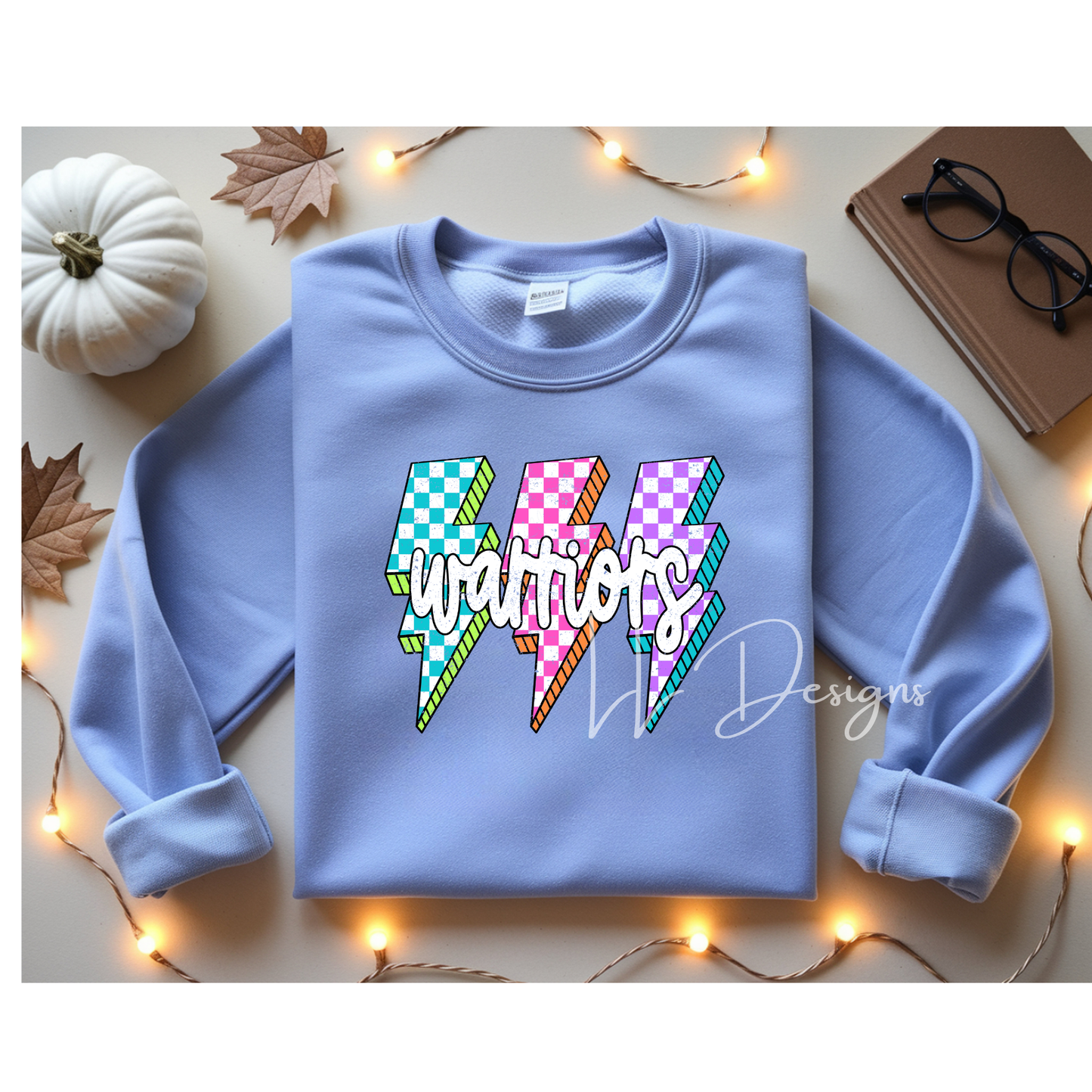 Color Pop “Warriors” Bolt Design – Youth & Adult | Tee, Hoodie, or Crewneck