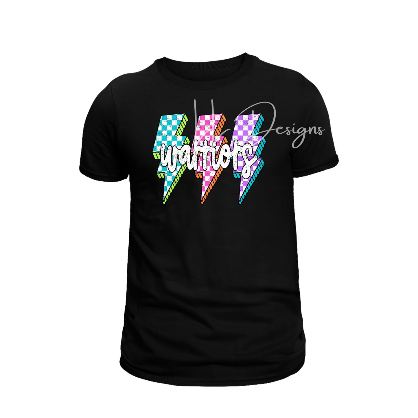 Color Pop “Warriors” Bolt Design – Youth & Adult | Tee, Hoodie, or Crewneck