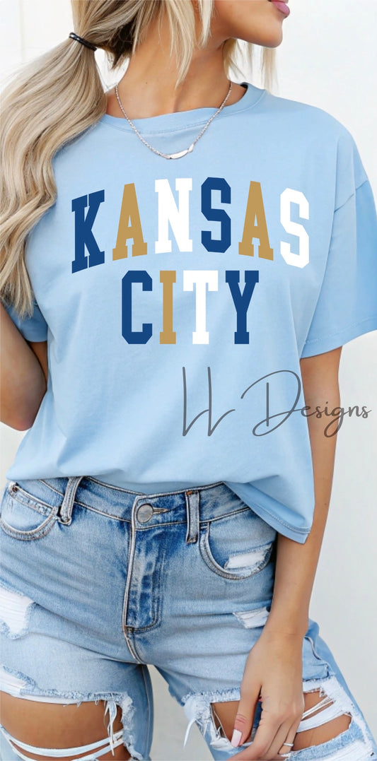 Kansas City Tee – Blue & Gold Edition