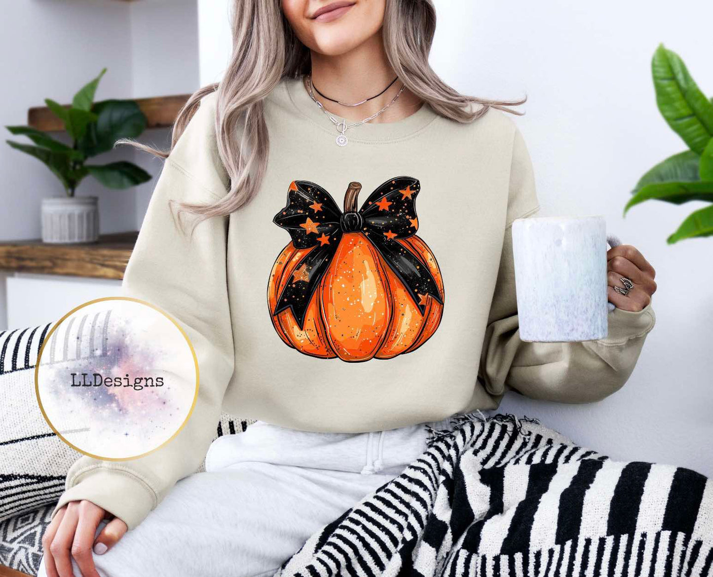 Bow Pumpkin Crewneck