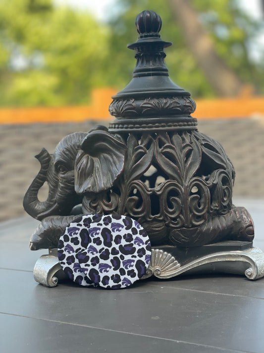 Purple Pride Leopard Car Coaster Set