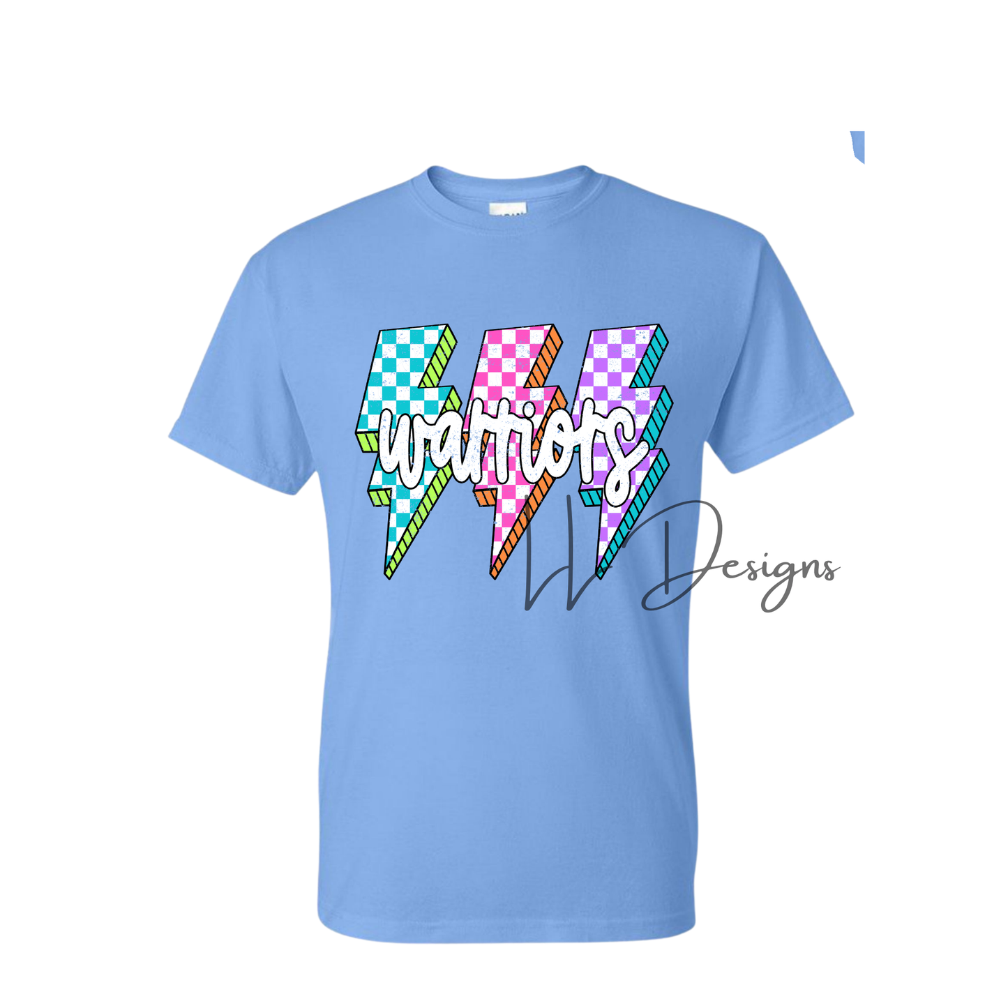 Color Pop “Warriors” Bolt Design – Youth & Adult | Tee, Hoodie, or Crewneck